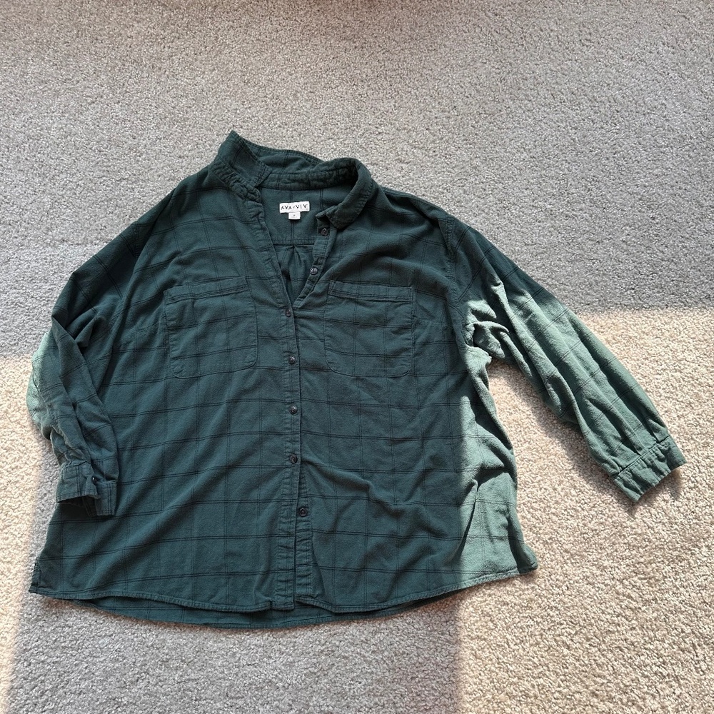 Ava & Viv - Oversized Flannel (green)